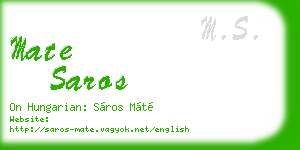 mate saros business card